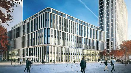 Verwechslungsgefahr. Neben dem Tower des Mineralölkonzerns Total baut CA Immo das „Baufeld 3“ nach Entwürfen des Architekturbüros KSP Jürgen Engel.