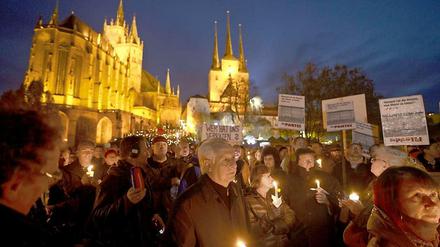 Demo gegen Rot-Rot-Grün in Erfurt.