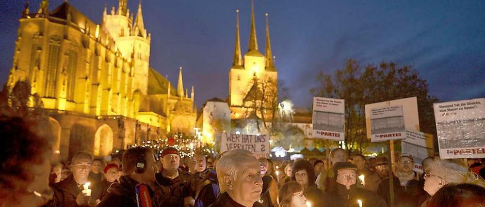 Demo gegen Rot-Rot-Grün in Erfurt.
