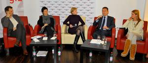 Wolfgang Jamann, Ingrid Müller, Ulrike Scheffer, Wolfgang Hannig und Esther Schweins (v.l.)