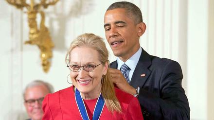 "Ich liebe sie." US-Präsident Barack Obama gab eine Liebeserklärung für US-Schauspielerin Meryl Streep ab.