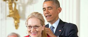 "Ich liebe sie." US-Präsident Barack Obama gab eine Liebeserklärung für US-Schauspielerin Meryl Streep ab.