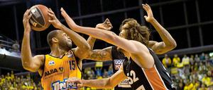 Der Ball und Reggie Redding waren in Spiel drei gegen Ulm nicht die besten Freunde.