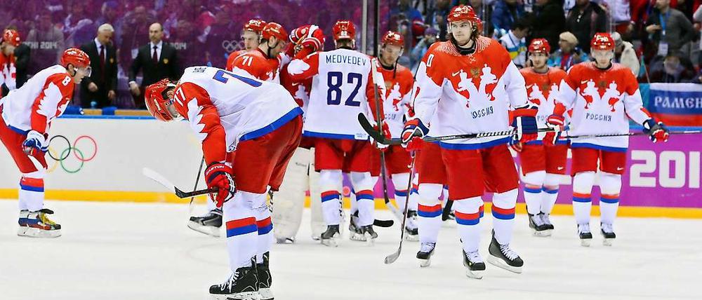 Aus der Traum! Russland scheitert im Viertelfinale des olympischen Eishockeyturniers.