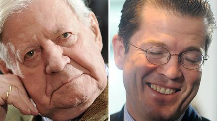 Helmut Schmidt und Karl-Theodor zu Guttenberg.