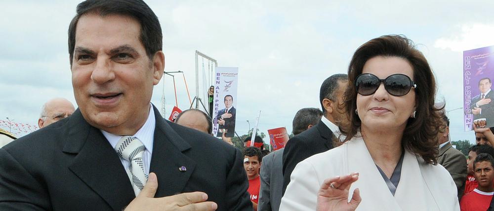 Zine El Abidine Ben Ali und seine Ehefrau Leila Trabelsi.