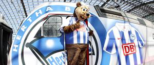Hertha ist am Zug. Diese Lok raste 2009 durch Deutschland (aber ohne Bär).