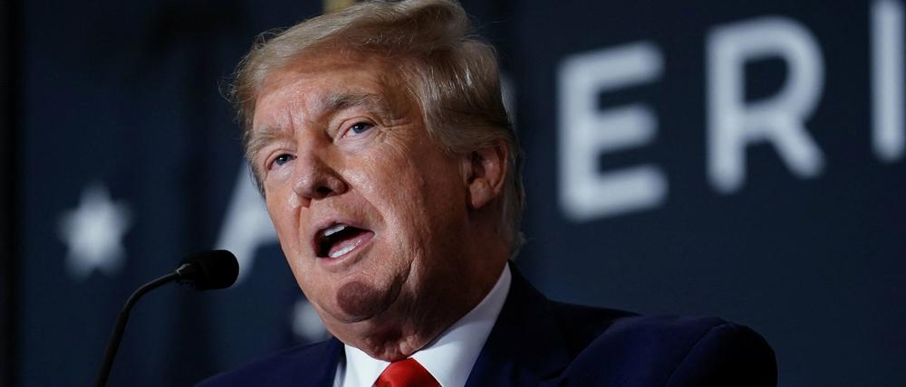 US-Präsident Donald Trump bei seiner Rede im America First Policy Institute
