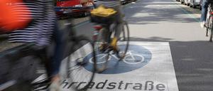 Eine Fahrradstraße in Berlin-Pankow.