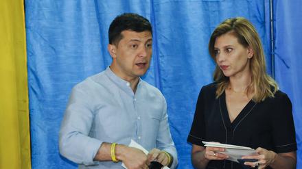 Wolodymyr Selenskyj, Präsident der Ukraine, und seine Ehefrau, Olena Selenskyj