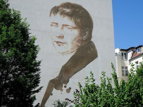 Wandbild mit Porträt Heinrich von Kleists in der Grunewaldstraße in Berlin-Schöneberg am Kleistpark.