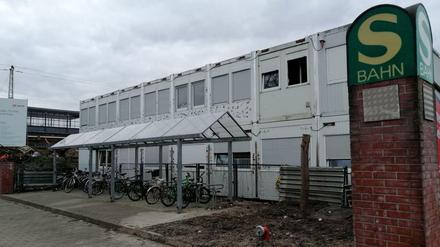 Containerblöcke am S-Bahnhof Grünau.