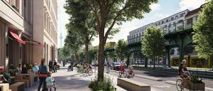 Die Visualisierung der Schönhauser Allee nach dem Umbau.