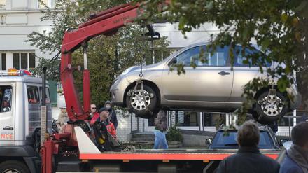 Auto auf einem Abschleppwagen.