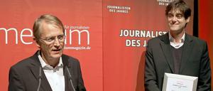 Sie sind die besten Chefredakteure (regional) des Jahres 2014: die Tagesspiegel-Chefredakteure Stephan-Andreas Casdorff und Lorenz Maroldt (v.l.).
