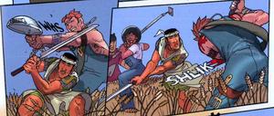 Unfreundliche Übernahme: Eine Seite aus „Schnappt Jiro“.