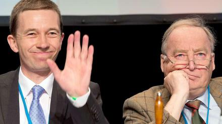 Bernd Lucke, Parteichef der AfD, und Alexander Gauland, Fraktionsvorsitzender der Partei im brandenburgischen Landtag.