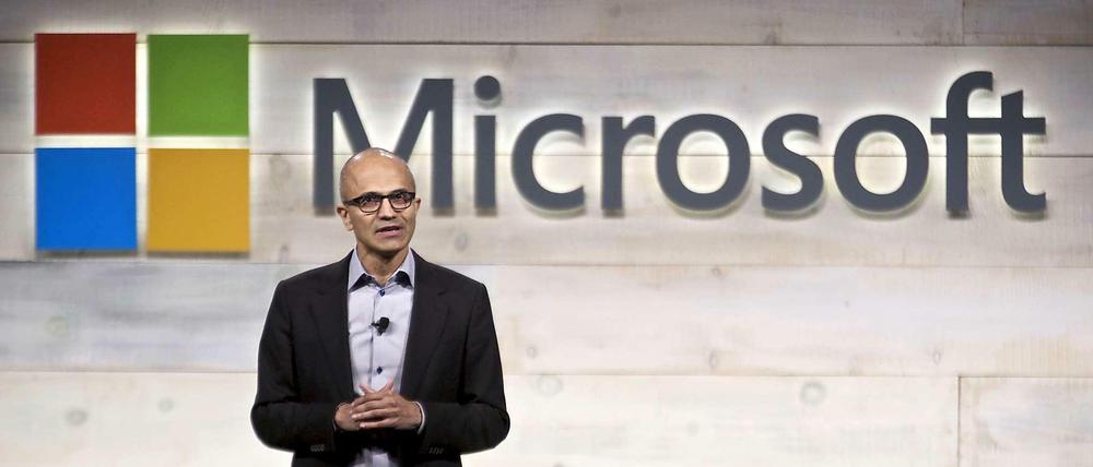 Erfolgreicher Start. Satya Nadella winken nach seinem ersten Jahr an der Spitze des Windows-Konzerns.