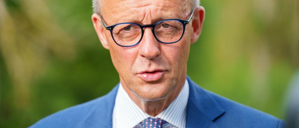 Oppositionsführer Friedrich Merz (CDU) hat beim Besuch in Polen und Litauen eine Doppelrolle: Er vertritt seine Partei, aber auch sein Land. 