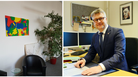 Rechts Otti und dahinter Strauß - und wem gehört das Büro links?