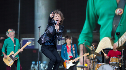 Die Rolling Stones 2014 bei einem Konzert in der Waldbühne in Berlin.