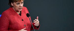 Bundeskanzlerin Angela Merkel bei der Regierungsbefragung am Mittwoch im Deutschen Bundestag.