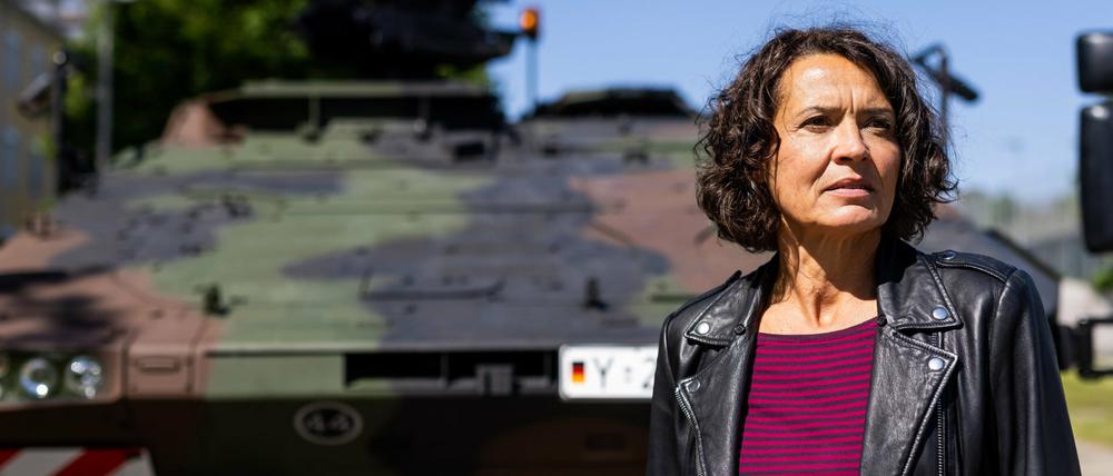 Ulrike Folkerts beim Dreh des neuen „Tatort“.