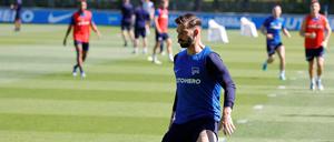 Plattenhardt beim Training am Mittwoch, bevor er sich den Fragen der Presse stellte.