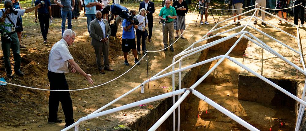 Bei den Ausgrabungen im Red Bank Battlefield Park wurde ein Massengrab mit 13 hessischen Soldaten entdeckt. (Archivbild vom 02.08.2022)