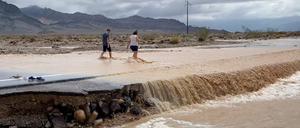 Starkregen flutete den Death Valley Nationalpark in Kalifornien.