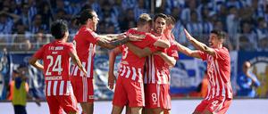 Unions bejubeln den Derby-Sieg - den vierten in Folge gegen Hertha.