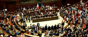 Das Unterhaus des italienischen Parlaments bei einer Rede des Premierministers Mario Draghi am 21. Juli 2022 in Rom.