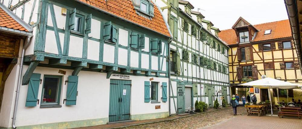 Fachwerkhäuser im litauischen Klaipeda