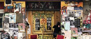 Der Eingang zum Haus in der Rigaer Straße 94 wenige Tage vor der Räumung der „Liebig 34“ am 9. Oktober.