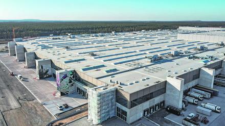 Blick auf die Tesla-Gigafactory in Grünheide. (Archivfoto)