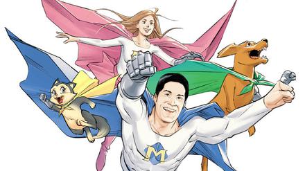 Der Comicheld „Bionicman“ und sein Team, erdacht vom Schweizer Michel Fournasier. Er trägt selbst eine bionische Handprothese und besucht als Superheld verkleidet Schulen, wo er Kinder gegen Mobbing mobilisieren will. 