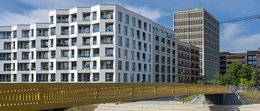 Die Europacity liegt direkt am Berlin-Spandauer Schiffahrtskanal.