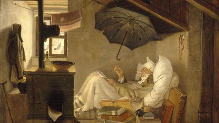 Woran litt er mehr: Schreibblockade oder Geldmangel? Carl Spitzwegs „Armer Poet“ (1839) zeigt die Nöte.