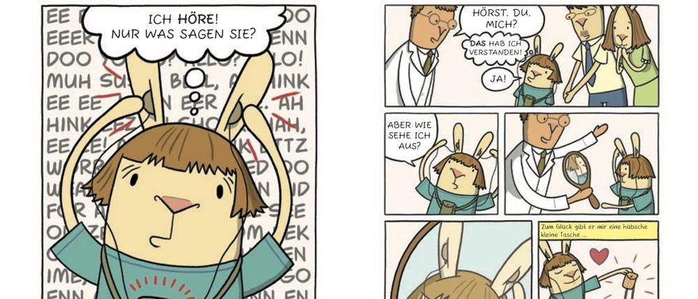 Seite aus dem Comic „El Taubinio“ von Cece Bell, auf Deutsch erschienen im Loewe Verlag