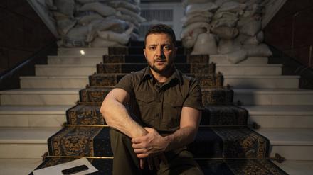 Wolodymyr Selenskyj, Präsident der Ukraine, sechs Monate nach dem Beginn des Angriffskriegs Russlands gegen die Ukraine.