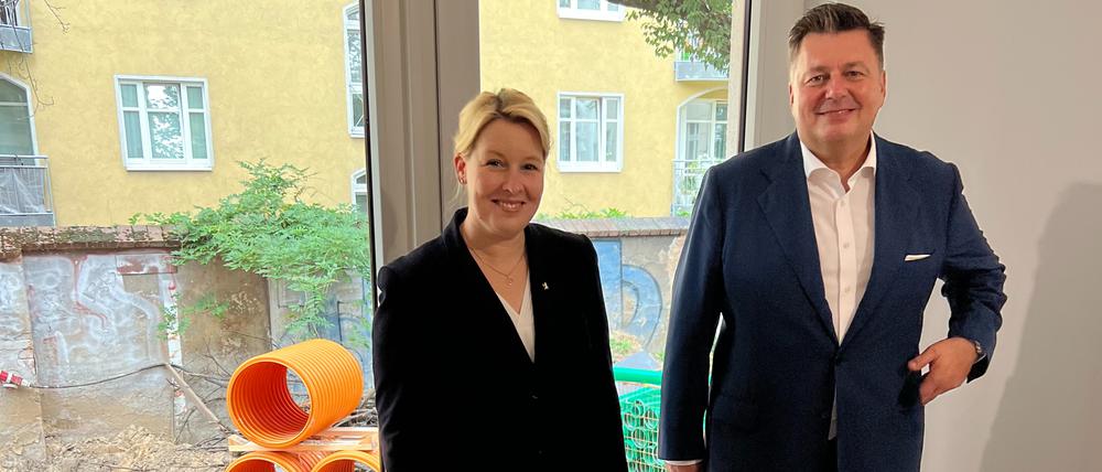 Die zwei vom  Bau. Berlins Regierende Bürgermeisterin Franziska Giffey und Bausenator Andreas Geisel (beide SPD). 