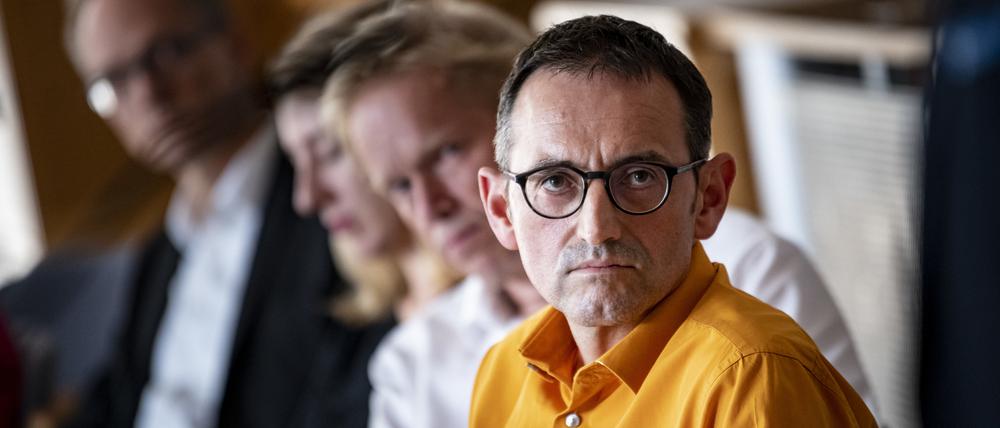 Stephan von Dassel (Bündnis 90/Die Grünen), Bezirksbürgermeister von Berlin Mitte, bei einer Sondersitzung der Bezirksverordnetenversammlung (BVV) zu seiner Abwahl.