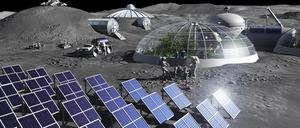 So könnte eine dauerhafte Basis auf dem Mond aussehen.