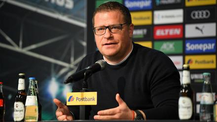 Max Eberl spricht im Januar auf einer Pressekonferenz. 