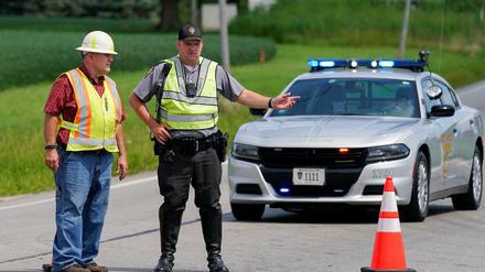 Eine Straßensperre nach dem Vorfall an dem FBI-Büro in Cincinnati