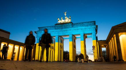Im Februar wurde das Brandenburger Tor in den Farben der Ukraine angestrahlt. 