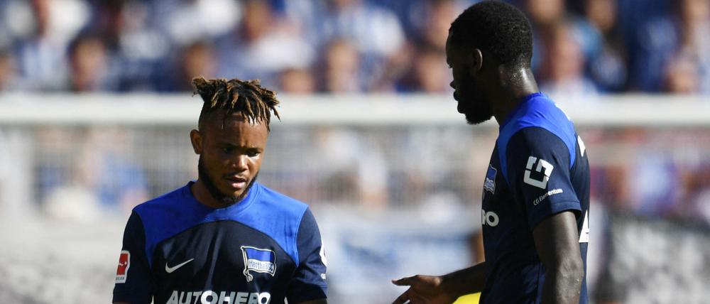Zwei Neue für mehr Offensivwucht. Ejuke (l.) und Kanga drängen bei Hertha BSC in die Startelf.