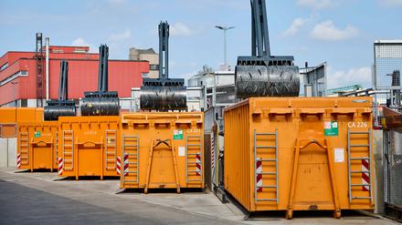 Der Recycling-Hof der Berliner Stadtreinigung in Berlin-Neukölln. 