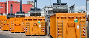 Der Recycling-Hof der Berliner Stadtreinigung in Berlin-Neukölln. 