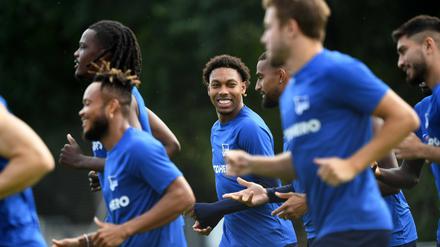 Ein Kandidat für die Startelf? Jean-Paul Boetius (Mitte) ist seit dieser Woche neu bei Hertha BSC.